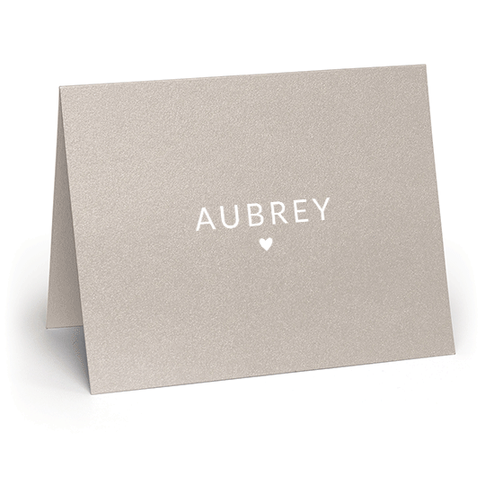 Single Heart Folded Shimmer Note Cards